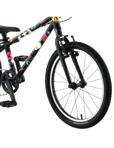 Rower dziecięcy Kubikes 20L Black/Comic - czarny z naklejkami komiksowymi