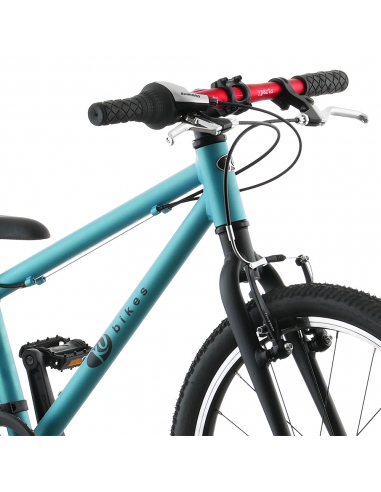 Rower dziecięcy Kubikes 20L Turquoise/Laser-Red - turkusowy z czerwonymi akcentami