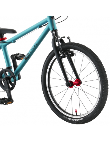 Rower dziecięcy Kubikes 20L Turquoise/Laser-Red - turkusowy z czerwonymi akcentami