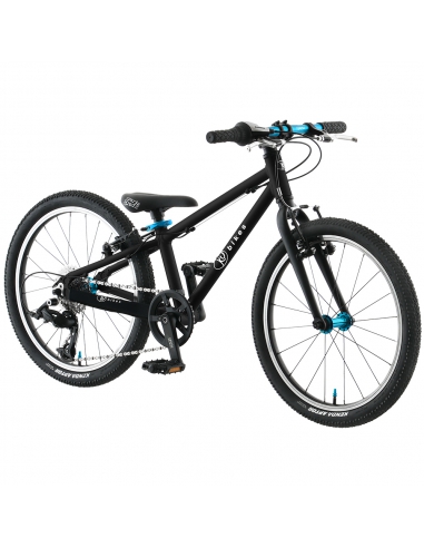 Rower dziecięcy Kubikes 20S Black/Laser-Blue - czarny z niebieskimi akcentami