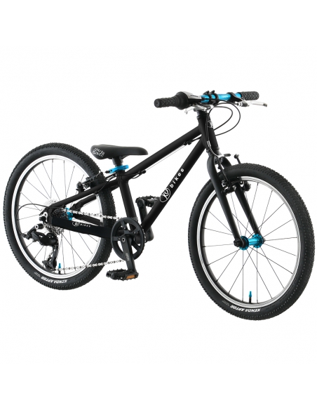 Rower dziecięcy Kubikes 20S Black/Laser-Blue - czarny z niebieskimi akcentami