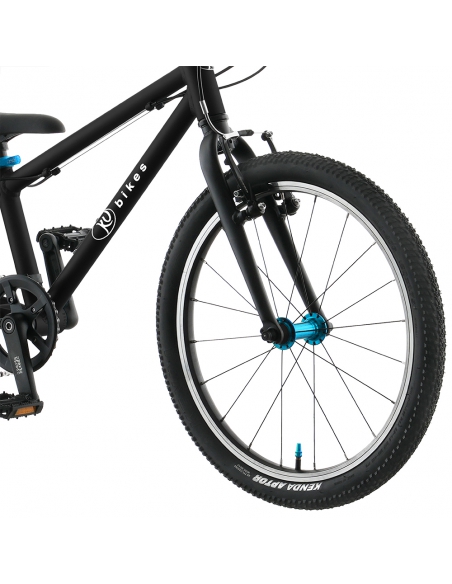 Rower dziecięcy Kubikes 20S Black/Laser-Blue - czarny z niebieskimi akcentami