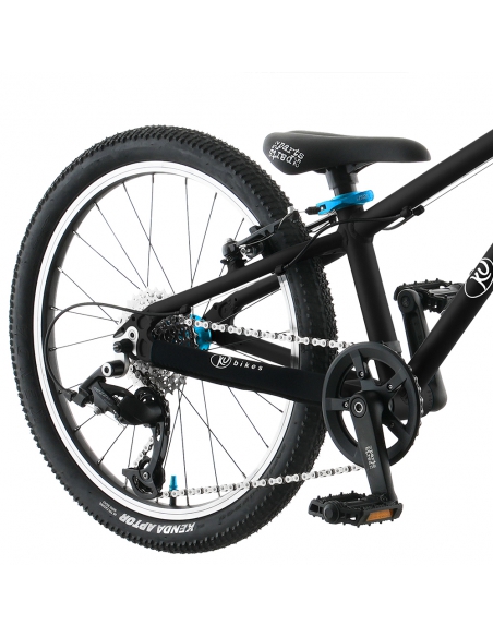 Rower dziecięcy Kubikes 20S Black/Laser-Blue - czarny z niebieskimi akcentami