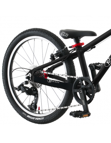 Rower dziecięcy Kubikes 20S Black/Laser-Red - czarny z czerwonymi akcentami