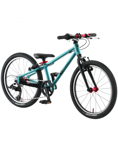 Rower dziecięcy Kubikes 20S Turquoise/Laser-Red - turkusowy z czerwonymi akcentami