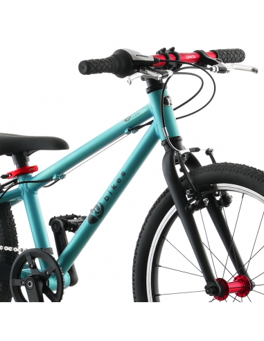 Rower dziecięcy Kubikes 20S Turquoise/Laser-Red - turkusowy z czerwonymi akcentami