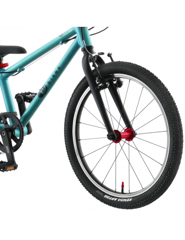 Rower dziecięcy Kubikes 20S Turquoise/Laser-Red - turkusowy z czerwonymi akcentami