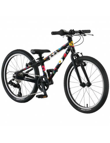 Rower dziecięcy Kubikes 20S Black/Comic - czarny z naklejkami komiksowymi