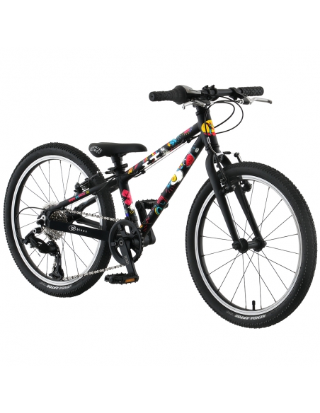 Rower dziecięcy Kubikes 20S Black/Comic - czarny z naklejkami komiksowymi