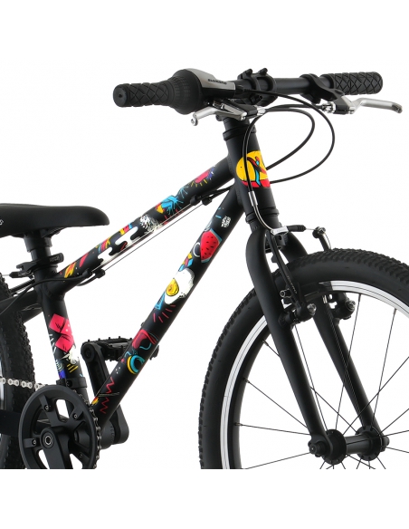 Rower dziecięcy Kubikes 20S Black/Comic - czarny z naklejkami komiksowymi