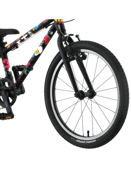 Rower dziecięcy Kubikes 20S Black/Comic - czarny z naklejkami komiksowymi