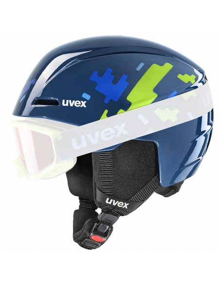 Kask narciarski dziecięcy Uvex Viti Blue Puzzle
