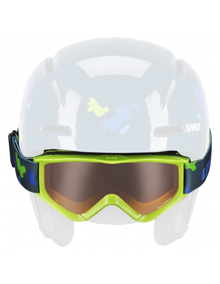 Gogle narciarskie dziecięce Uvex Speedy Pro Light-Green / Blue Puzzle