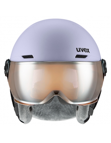 Kask narciarski z szybą Uvex Rocket Jr Visor Cool Lavender/Abstract Mat