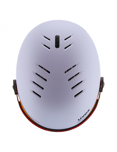 Kask narciarski z szybą Uvex Rocket Jr Visor Cool Lavender/Abstract Mat