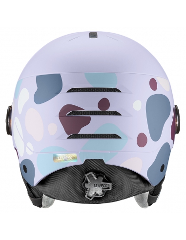 Kask narciarski z szybą Uvex Rocket Jr Visor Cool Lavender/Abstract Mat