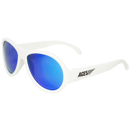 Okulary przeciwsłoneczne dla dzieci Babiators Aces Aviator Wicked White niebieskie szkła 6+