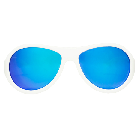 Okulary przeciwsłoneczne dla dzieci Babiators Aces Aviator Wicked White niebieskie szkła 6+