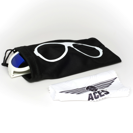 Okulary przeciwsłoneczne dla dzieci Babiators Aces Aviator Wicked White niebieskie szkła 6+