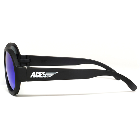 Okulary przeciwsłoneczne dla dzieci Babiators Aces Aviator Black Ops Black niebieskie szkła 6+