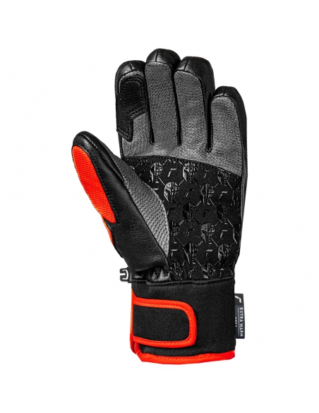 Rękawice narciarskie Reusch Worldcup Warrior GS Junior (pięciopalczaste) Black/Silver/Fluo Red