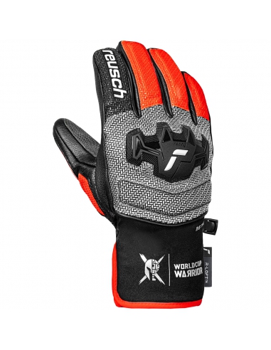 Rękawice narciarskie Reusch Worldcup Warrior GS Junior (pięciopalczaste) Black/Silver/Fluo Red