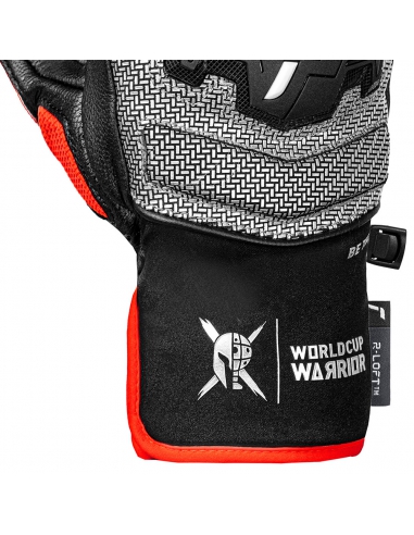 Rękawice narciarskie Reusch Worldcup Warrior GS Junior (pięciopalczaste) Black/Silver/Fluo Red