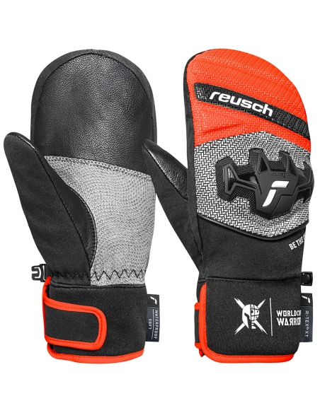 Rękawice narciarskie Reusch WorldCup Warrior R-TEX® XT Mitten Junior (jednopalczaste) Black/Silver/Fluo Red