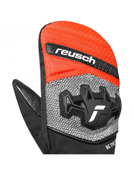 Rękawice narciarskie Reusch WorldCup Warrior R-TEX® XT Mitten Junior (jednopalczaste) Black/Silver/Fluo Red