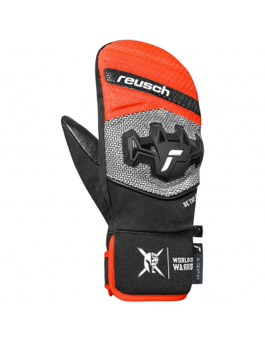 Rękawice narciarskie Reusch WorldCup Warrior R-TEX® XT Mitten Junior (jednopalczaste) Black/Silver/Fluo Red