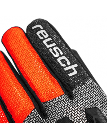 Rękawice narciarskie Reusch WorldCup Warrior R-TEX® XT Junior (pięciopalczaste) Black/Silver/Fluo Red