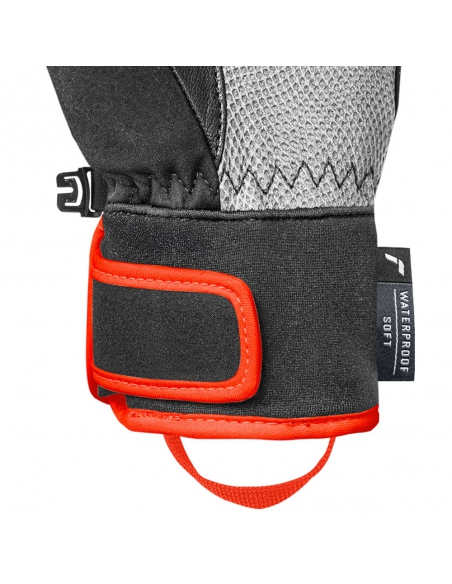 Rękawice narciarskie Reusch WorldCup Warrior R-TEX® XT Junior (pięciopalczaste) Black/Silver/Fluo Red