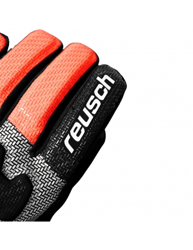 Rękawice narciarskie Reusch WorldCup Warrior Prime R-TEX® XT Junior (pięciopalczaste) Black/Silver/Fluo Red