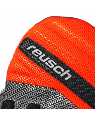 Rękawice narciarskie Reusch WorldCup Warrior Prime R-TEX® XT Mitten Junior (jednopalczaste) Black/Silver/Fluo Red
