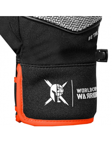 Rękawice narciarskie Reusch WorldCup Warrior Prime R-TEX® XT Mitten Junior (jednopalczaste) Black/Silver/Fluo Red