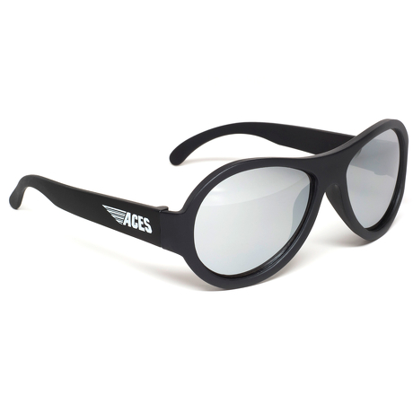 Okulary przeciwsłoneczne dla dzieci Babiators Aces Aviator Black Ops Black lustrzane szkła 6+