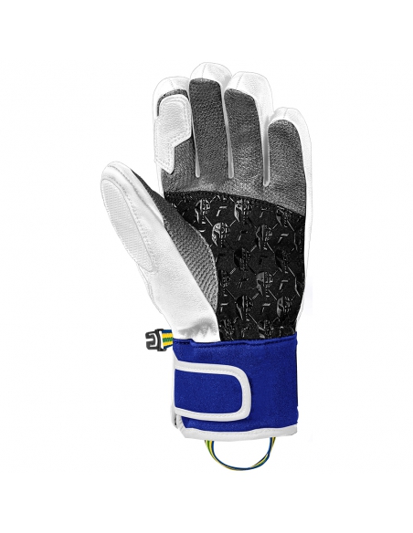 Rękawice narciarskie Reusch Worldcup Warrior GS Junior (pięciopalczaste) White/Blue by Lucas Braathen