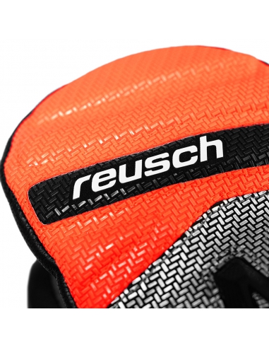 Rękawice narciarskie Reusch Worldcup Warrior GS Junior Mitten (jednopalczaste) Black/Silver/Fluo Red