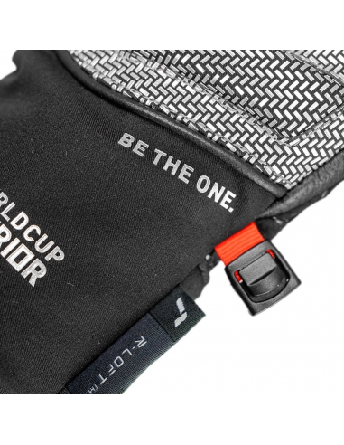 Rękawice narciarskie Reusch Worldcup Warrior GS Junior Mitten (jednopalczaste) Black/Silver/Fluo Red