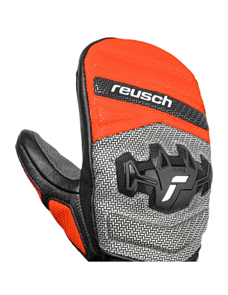 Rękawice narciarskie Reusch Worldcup Warrior GS Junior Mitten (jednopalczaste) Black/Silver/Fluo Red