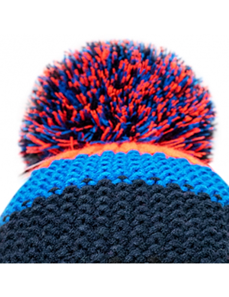 Czapka z pomponem Reusch Enzo Beanie Black/Black Iris/Fiery Coral