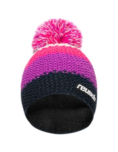 Czapka z pomponem Reusch Enzo Black Iris/Cactus Flower/Stars White