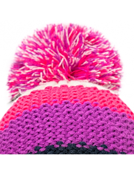 Czapka z pomponem Reusch Enzo Black Iris/Cactus Flower/Stars White