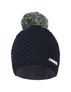 Czapka z pomponem Reusch Elias Beanie Black Iris/Safety Yellow