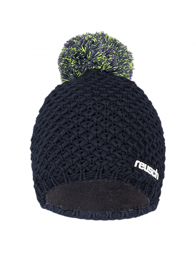 Czapka z pomponem Reusch Elias Beanie Black Iris/Safety Yellow
