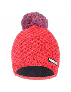 Czapka z pomponem Reusch Elias Beanie Fiery Coral/Electric Blue Lemonade