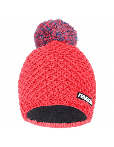 Czapka z pomponem Reusch Elias Beanie Fiery Coral/Electric Blue Lemonade