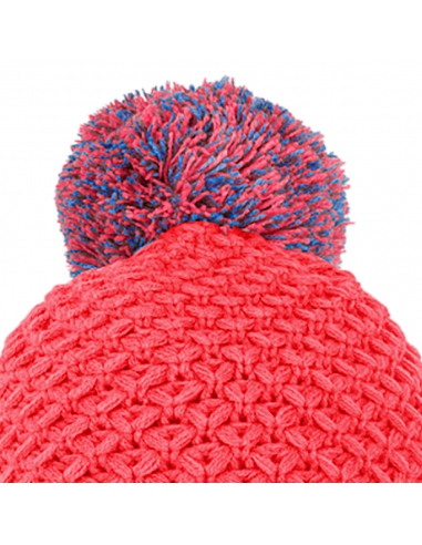 Czapka z pomponem Reusch Elias Beanie Fiery Coral/Electric Blue Lemonade