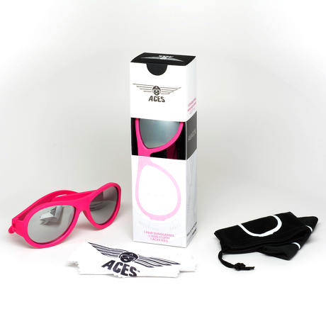 Okulary przeciwsłoneczne dla dzieci Babiators Aces Aviator Popstar Pink lustrzane szkła 6+