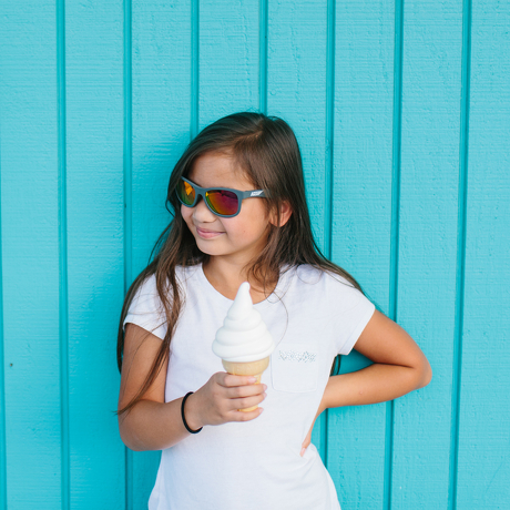 Okulary przeciwsłoneczne dla dzieci Babiators Aces Navigator Galactic Grey różowe szkła 6+